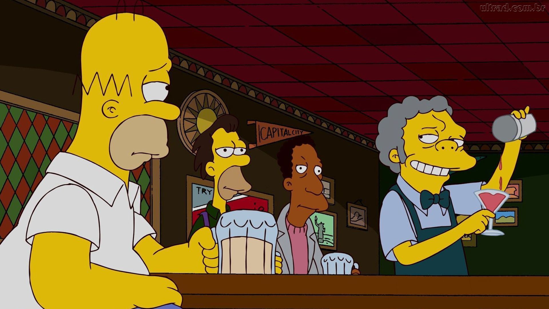 De Parede Homer Simpson Nobar Do Moe 3d Bar Simpsons Papel