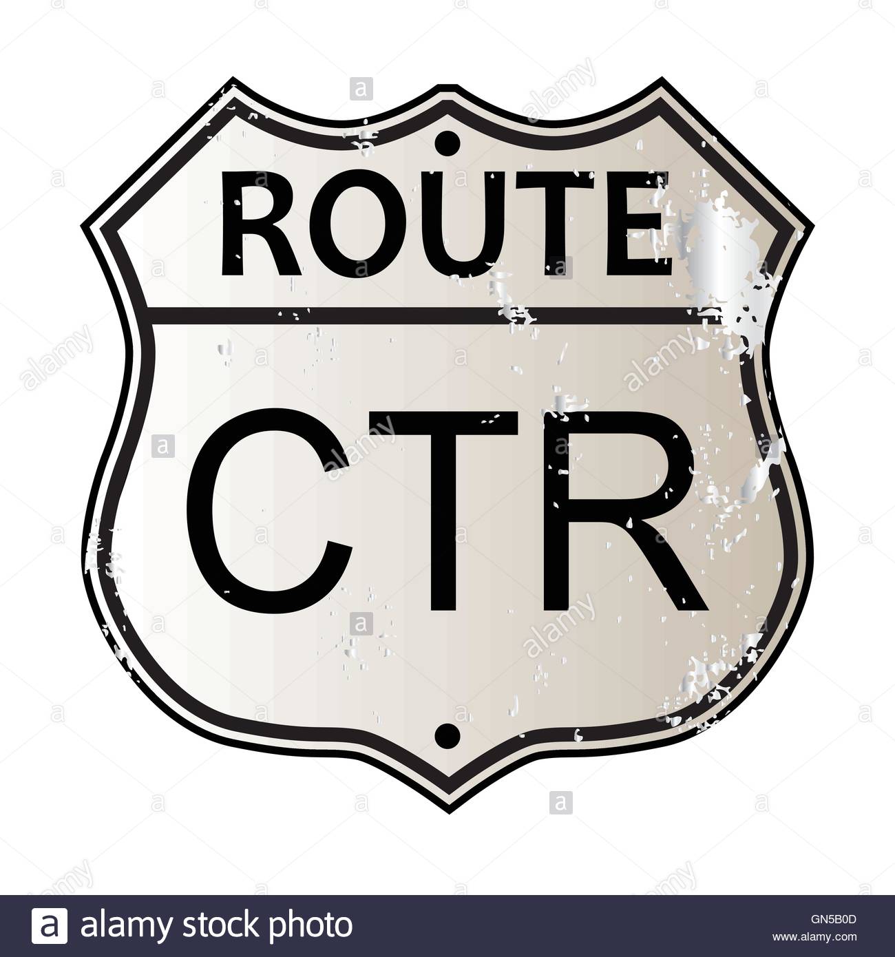 Traffic Sign Over A White Background And The Legend Ctr Stock