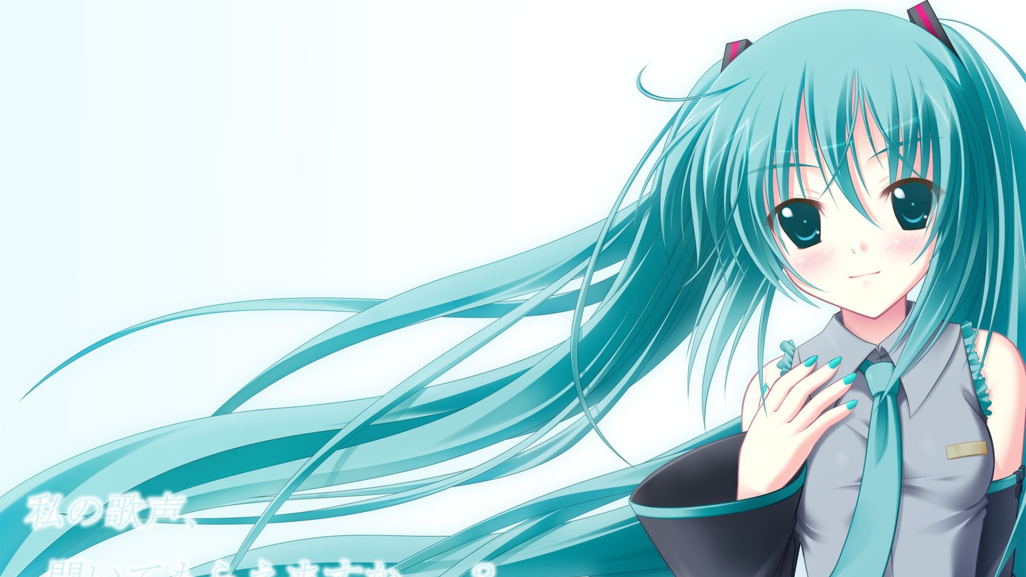 Download 2048x1152 Girl Hair Light Blue Anime Wallpaper