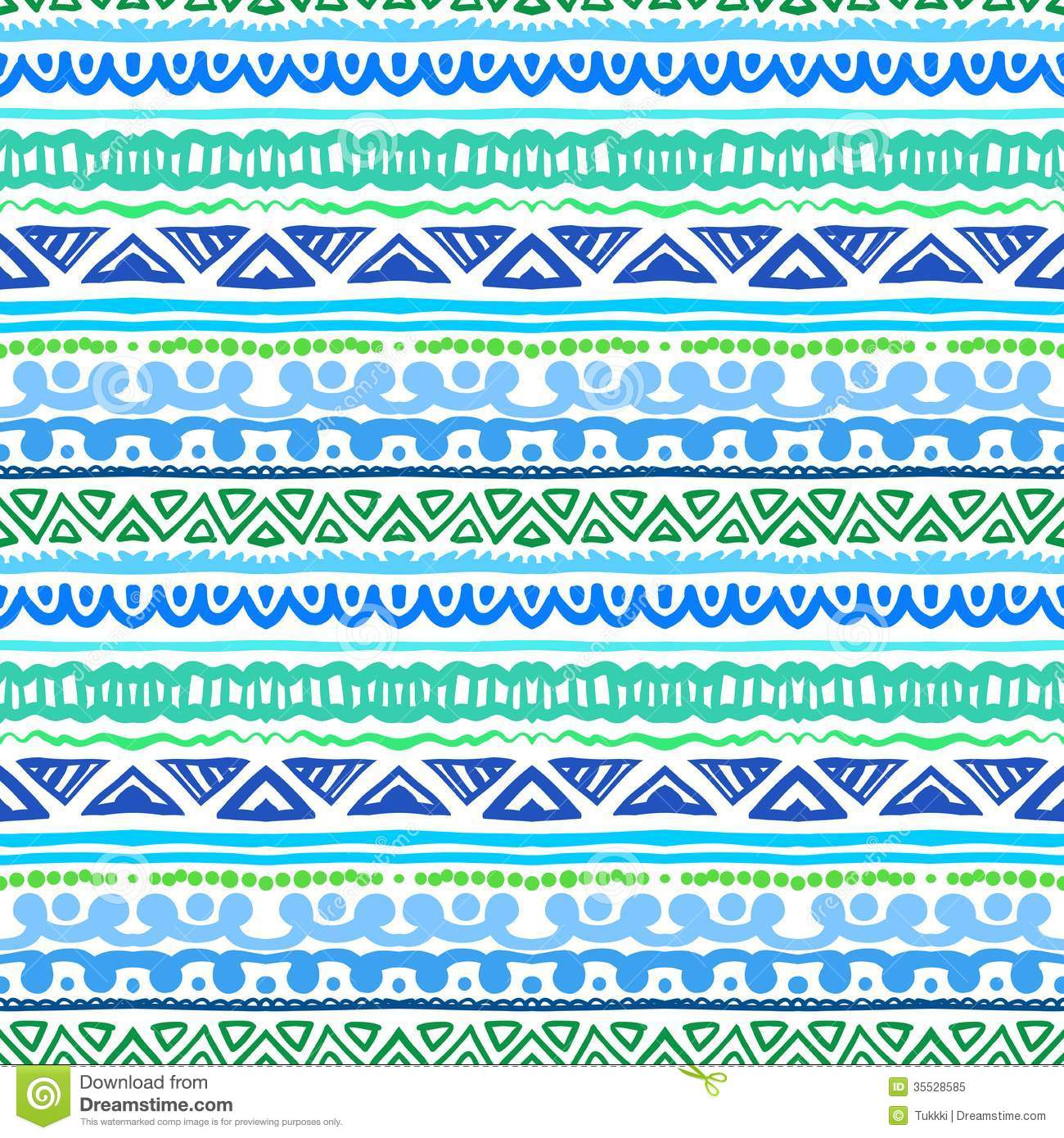 Tribal Print Pattern Wallpaper Striped Ethnic In Vibrant Blue