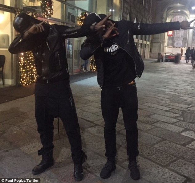 Paul Pogba Left And Mario Balotelli Strike A Dab Pose During Night