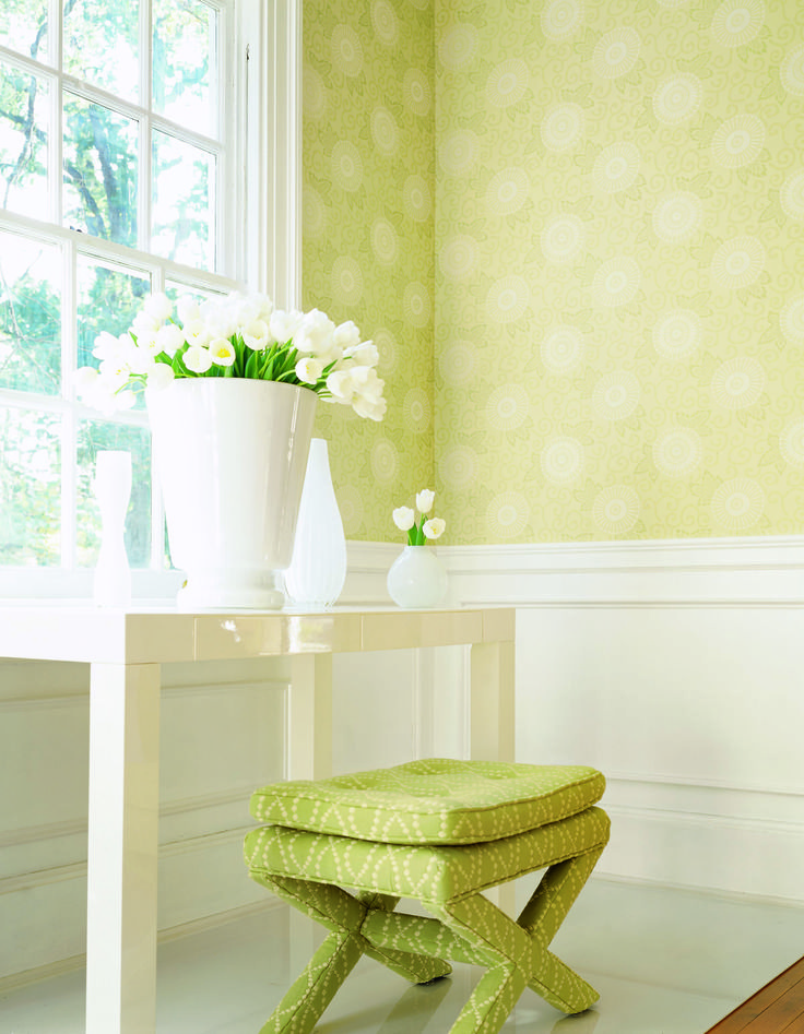 Starlight Wallpaper In Green From The Chelsea Collection Thibaut