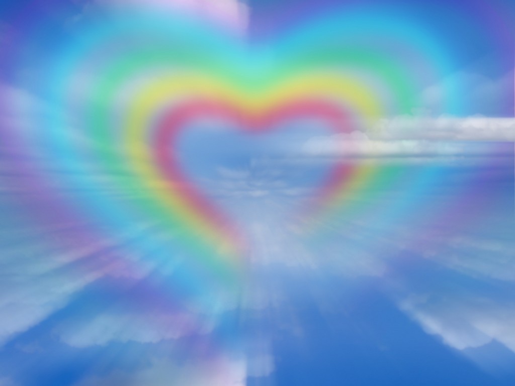 Cute Rainbow Heart Background