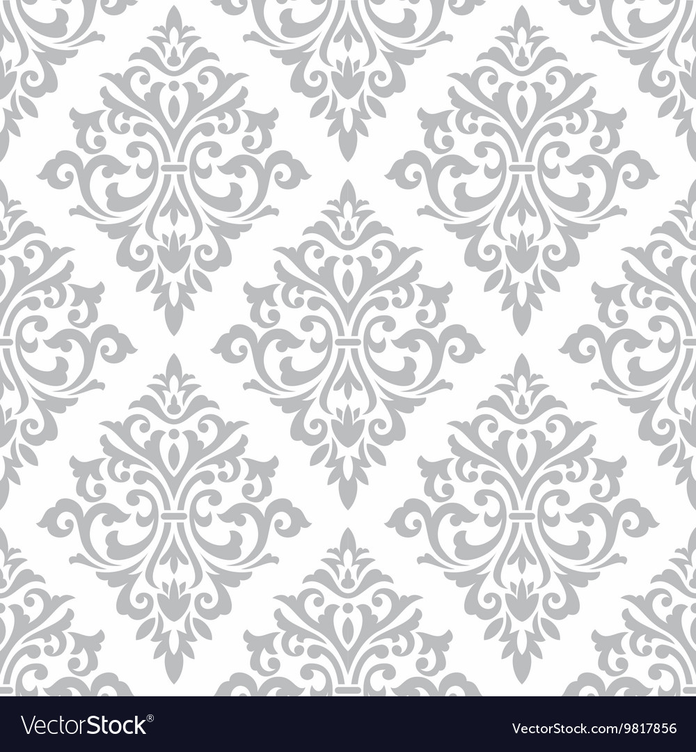 Seamless Damask Stencil Pattern Wall Background Vector Image