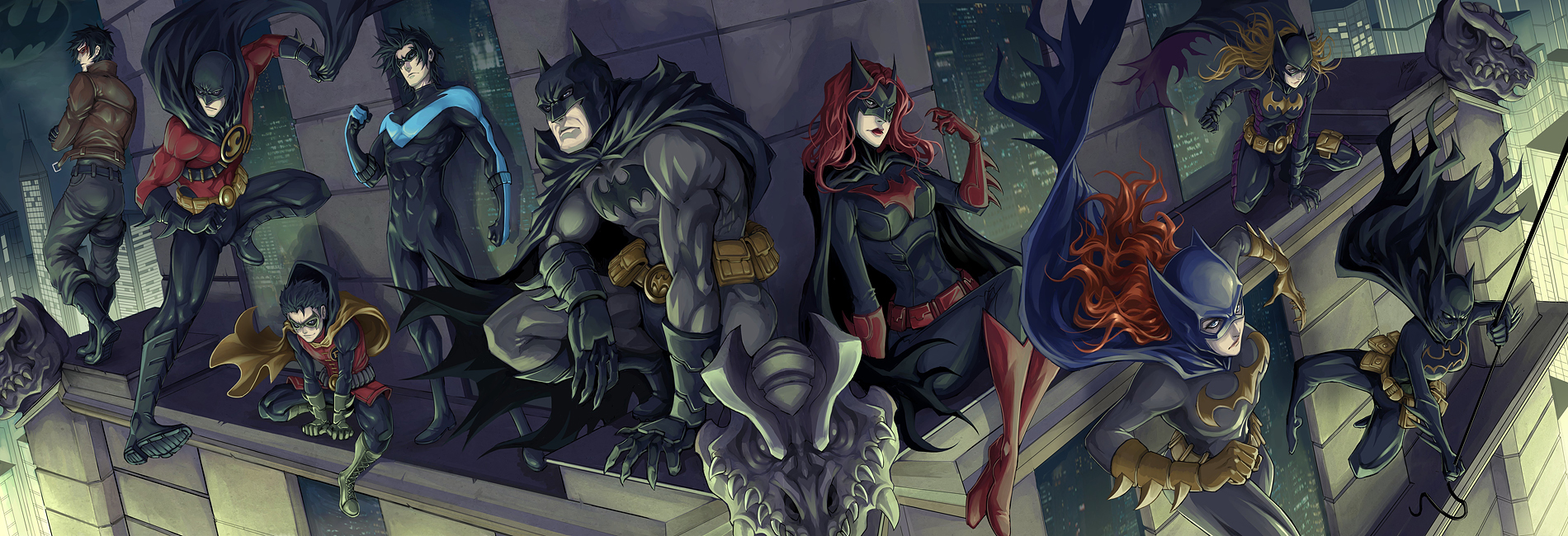 Of Dc S Dark Knights Featuring Batman Batgirl Robin