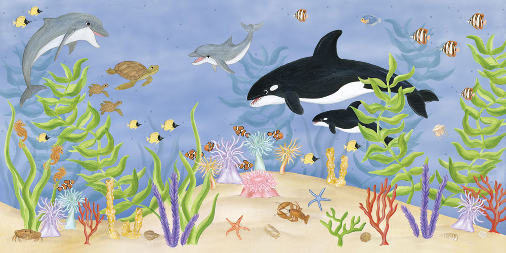 Wall About Fun Large Ocean Wallpaper Mural Underwater Animals