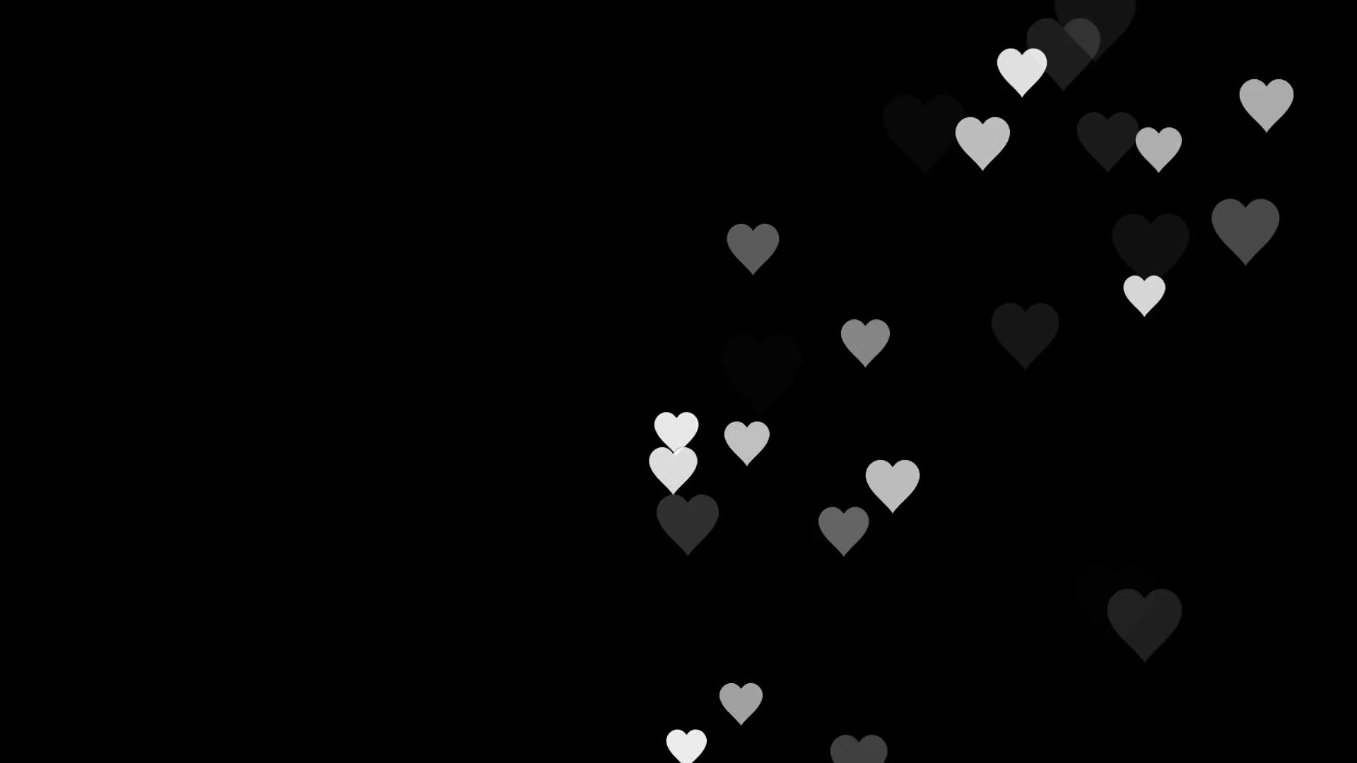 Hearts With Black Background Wallpaper