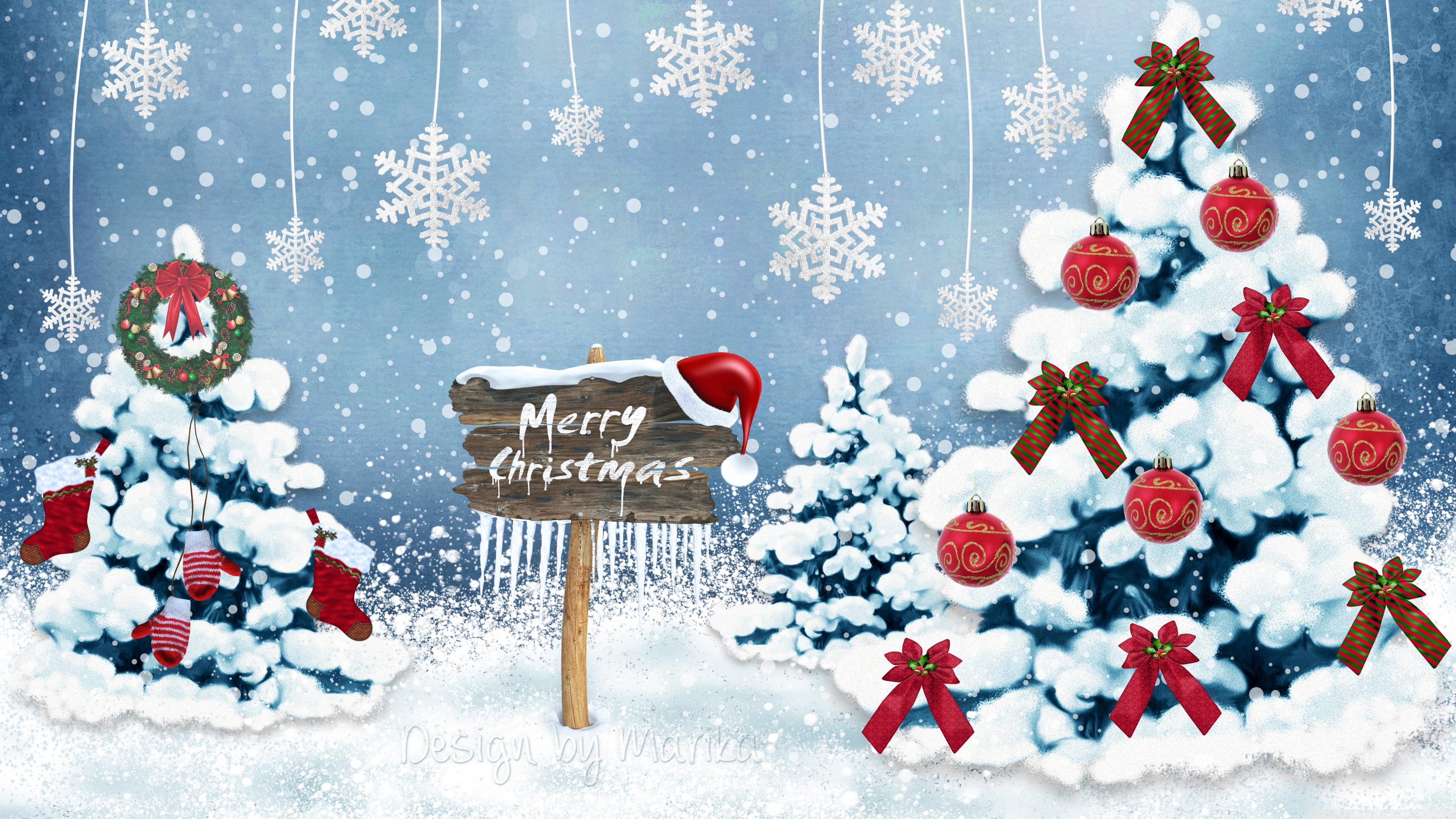 Merry Christmas Ultra HD Desktop Background Wallpaper For 4k