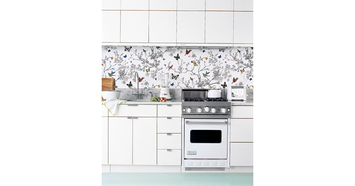 Apply Wallpaper As A Backsplash Genius Kitchen Diys You Never Saw