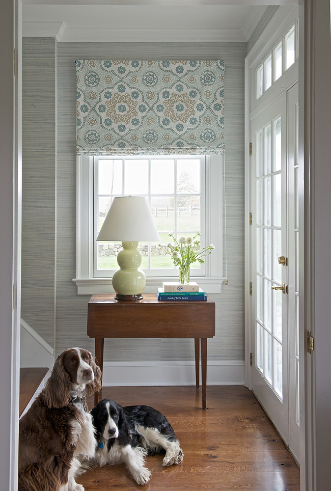 Small Foyer Ideas With Grasscloth Wallpaper Blue And