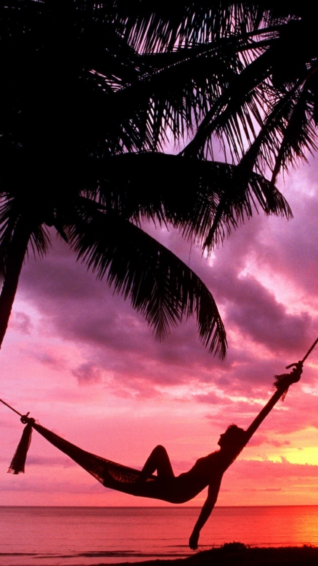 Sunset Beach Hammock Chillout Galaxy S4 Wallpaper
