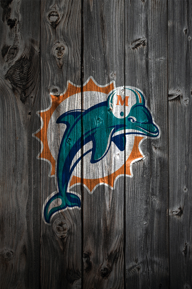 Miami Dolphins Logo On Wood Background