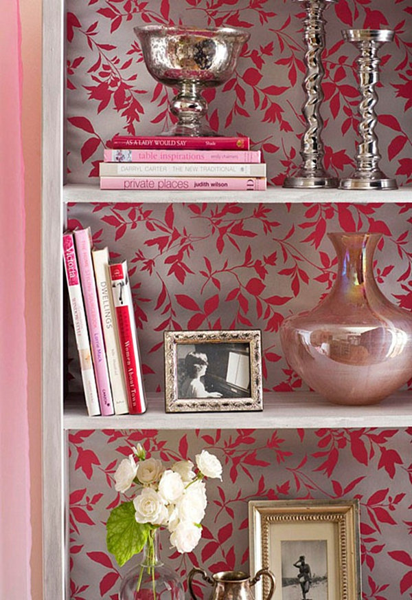 Bookshelf With Wallpaper Jpg