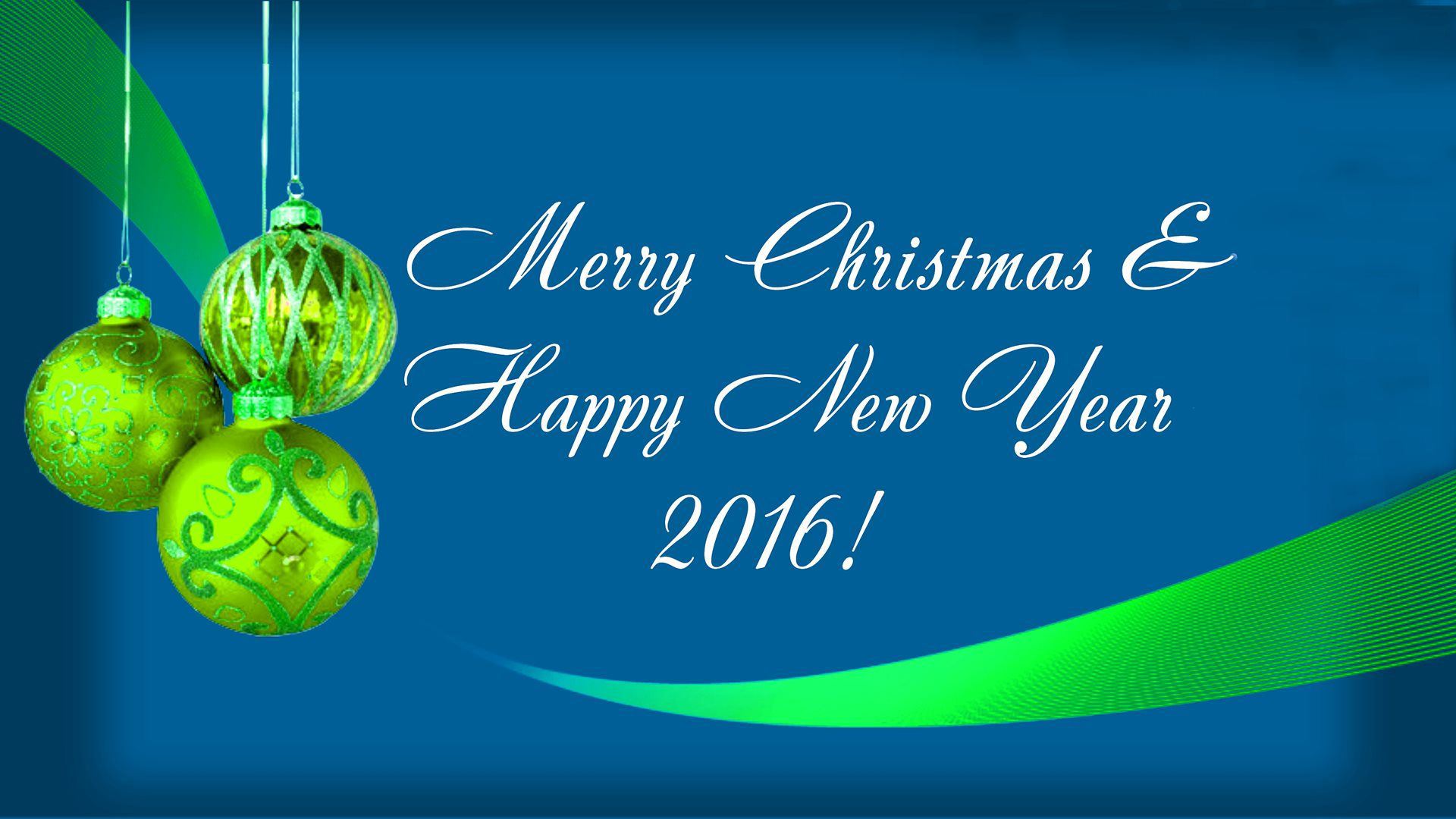 Download Merry Christmas And Happy New Year 2016 HD Wallpaper One