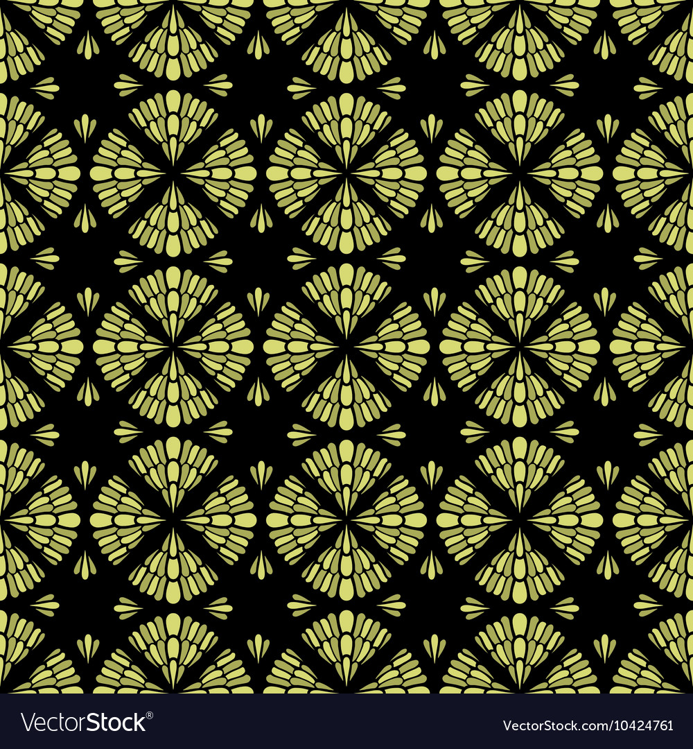 Green Patterned Wallpaper Royalty Vector Image