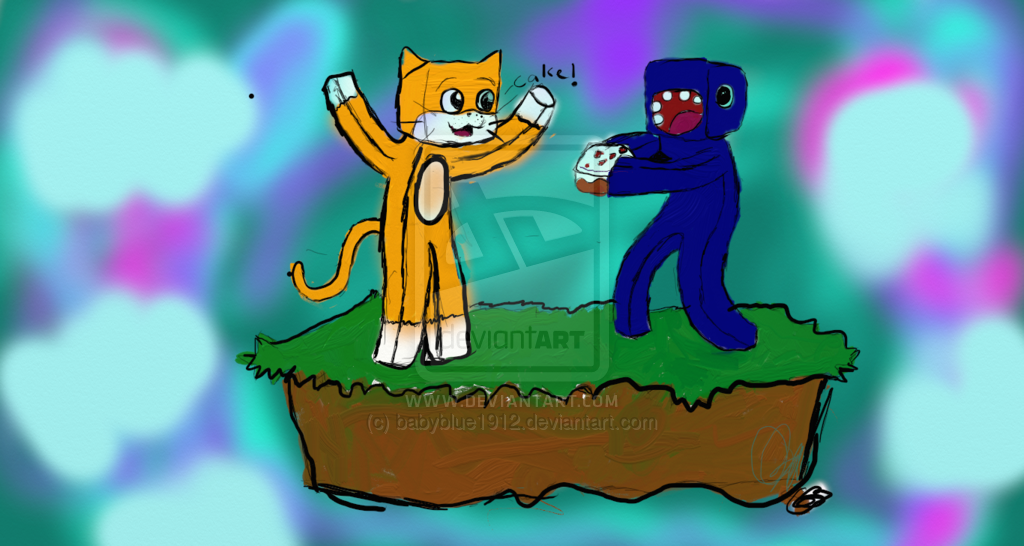 Mr stampy cat and squid by babyblue1912 on