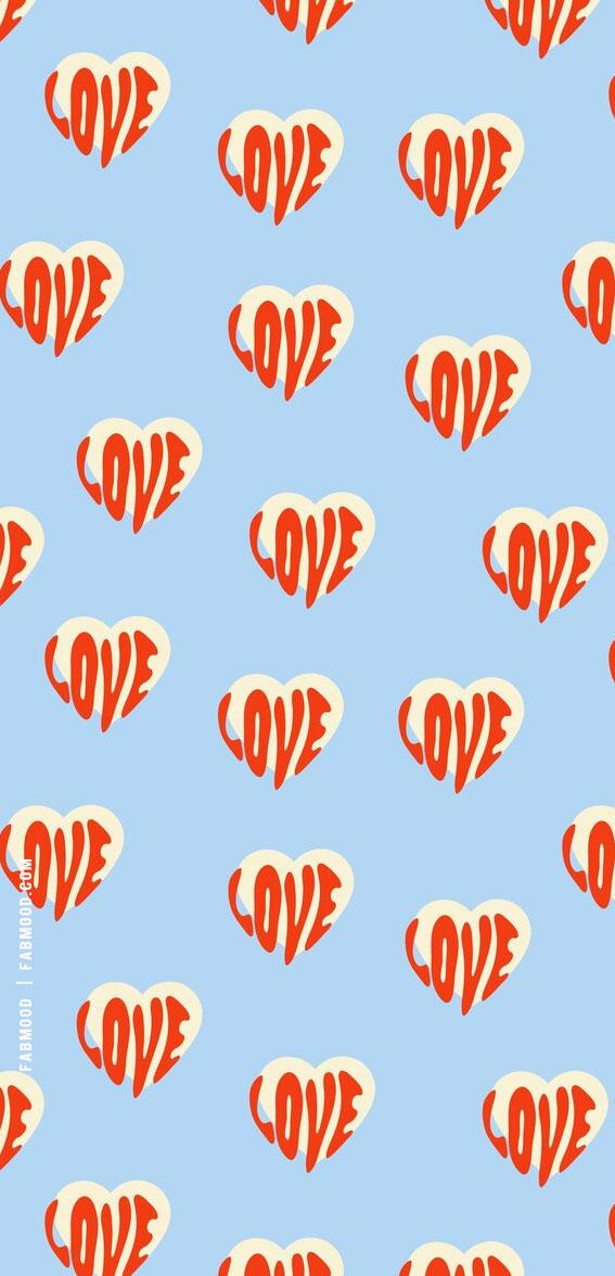 Love hearts preppy phone wallpaper