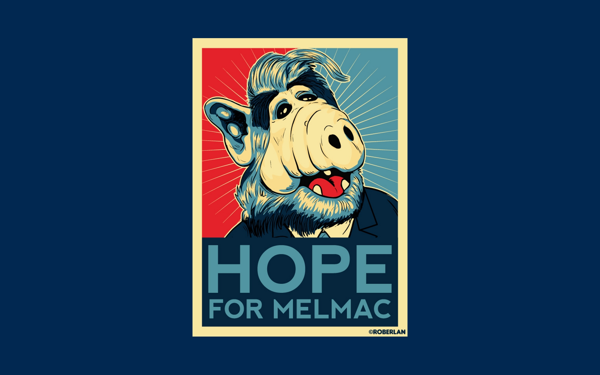 Alf Melmac Blue Background Wallpaper