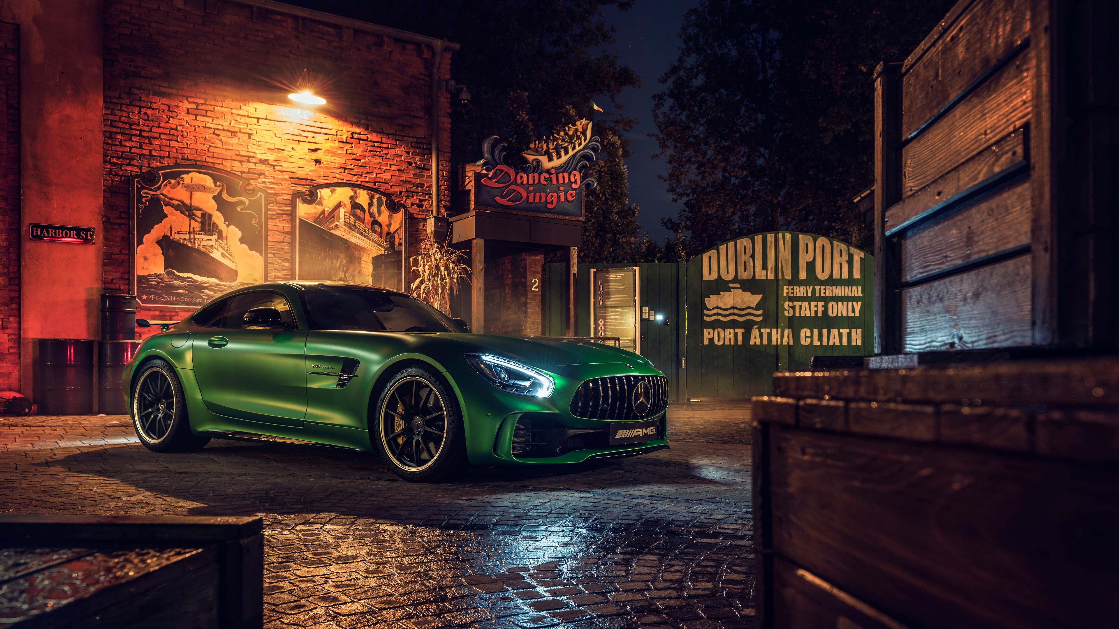Green Mercedes Amg Gt R Front 4k HD Wallpaper Image