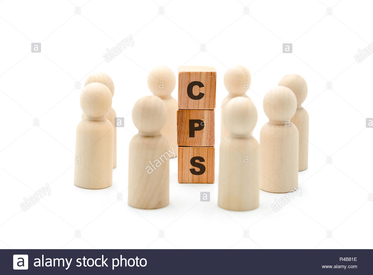 Wooden Figures As Business Team In Circle Around Acronym Cps Cost