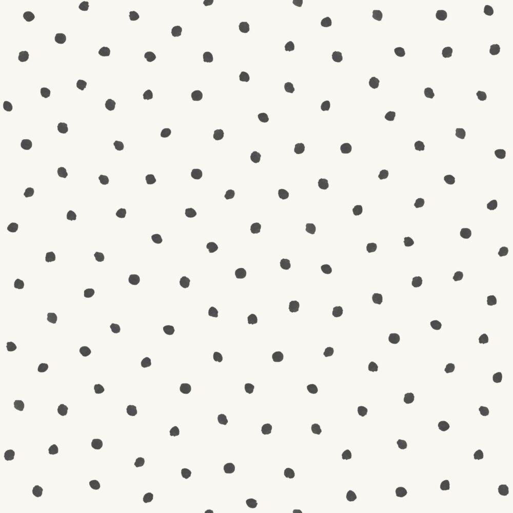 Wallpaper Polka Dots Shiny White And Black