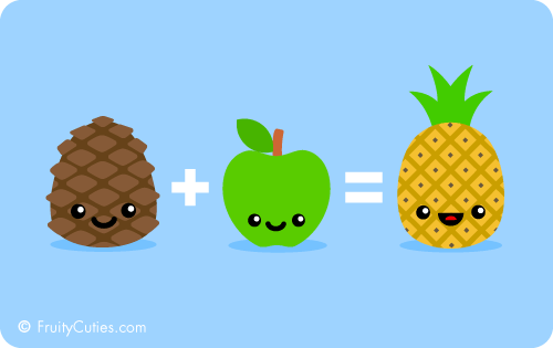 Pineapple Mathematics Joke Cute Edy With Kawaii Fruit Cartoons