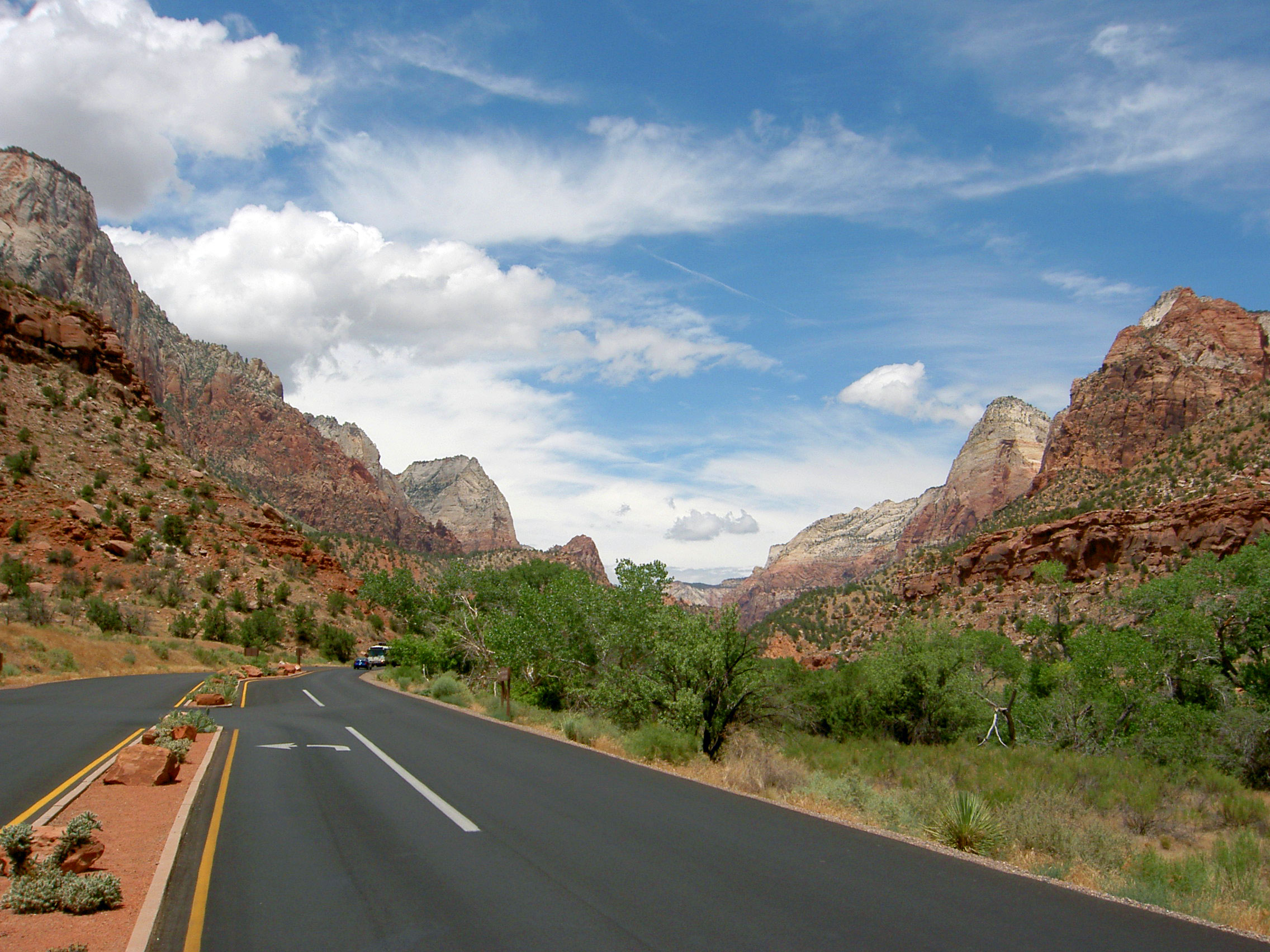 Entering Zion Travel Wallpaper And Stock Photo