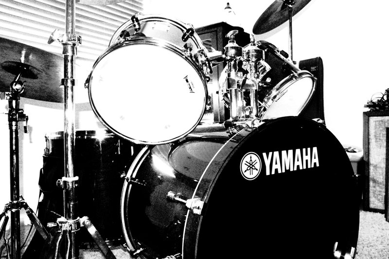 Drum Set Wallpaper Black