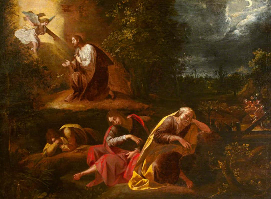 Jesus Praying In Gethsemane Garden Wallpaper