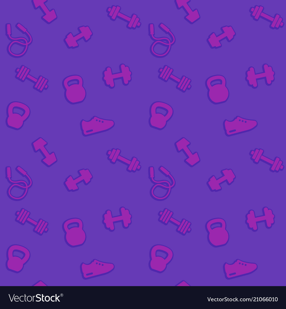 Seamless Pattern With Gym Icons Fitness Background