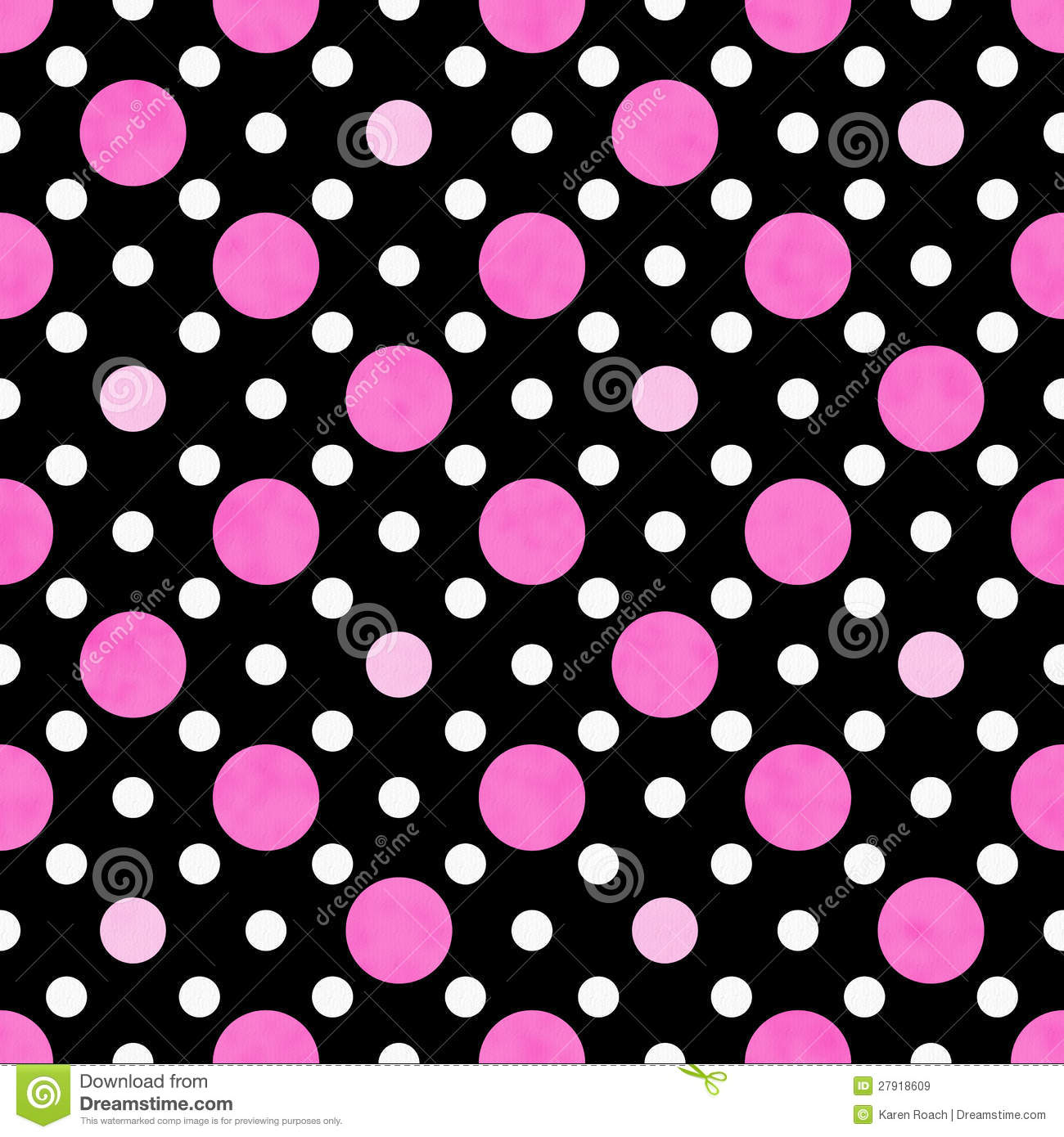 Black Polka Dot Background Pink White And