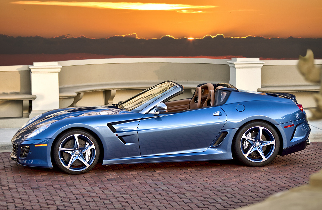 Image Ferrari Superamerica Luxurious Convertible Light Blue Cars