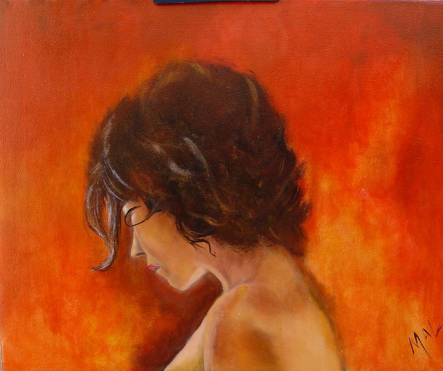 Senorita On Red Background Painting By Marlyn Anderson