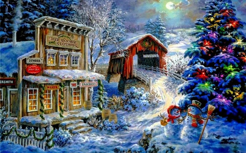 Outdoor Christmas Scenes httpwwwwallpaperhicomAbstractOther