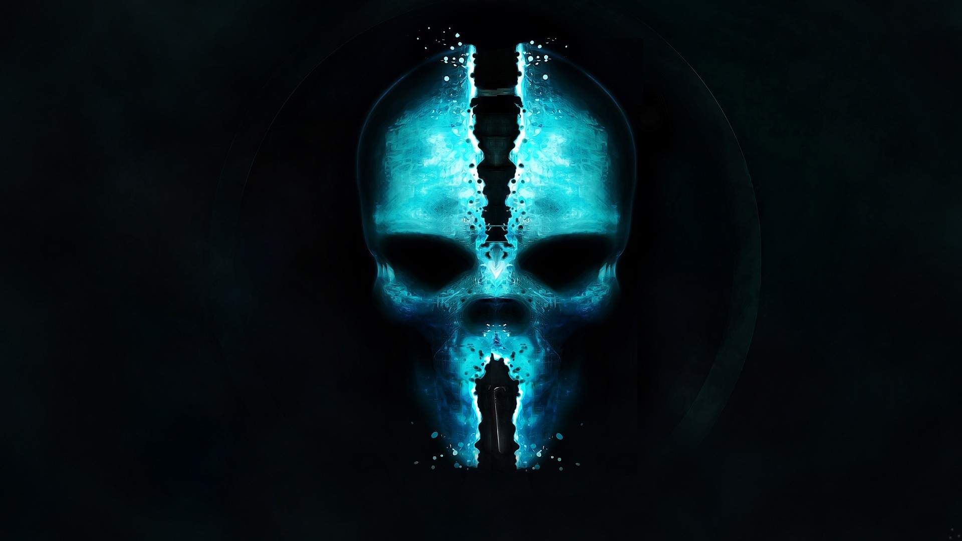 Blue Skull Background Wallpaper HD Desktop