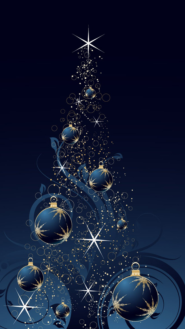 Blue Christmas Tree iPhone 5s Wallpaper
