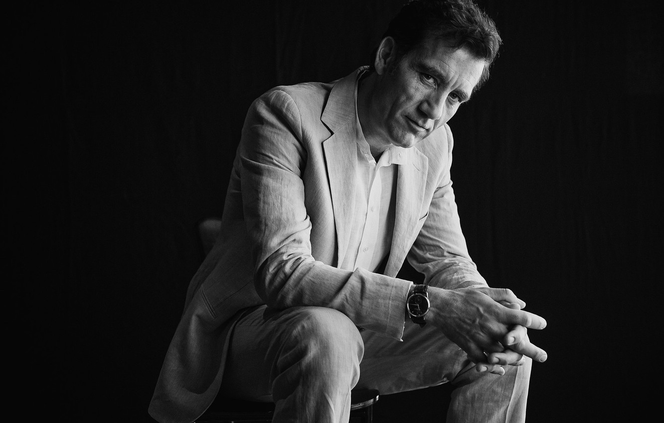 Wallpaper Actor Black And White Background Clive Owen