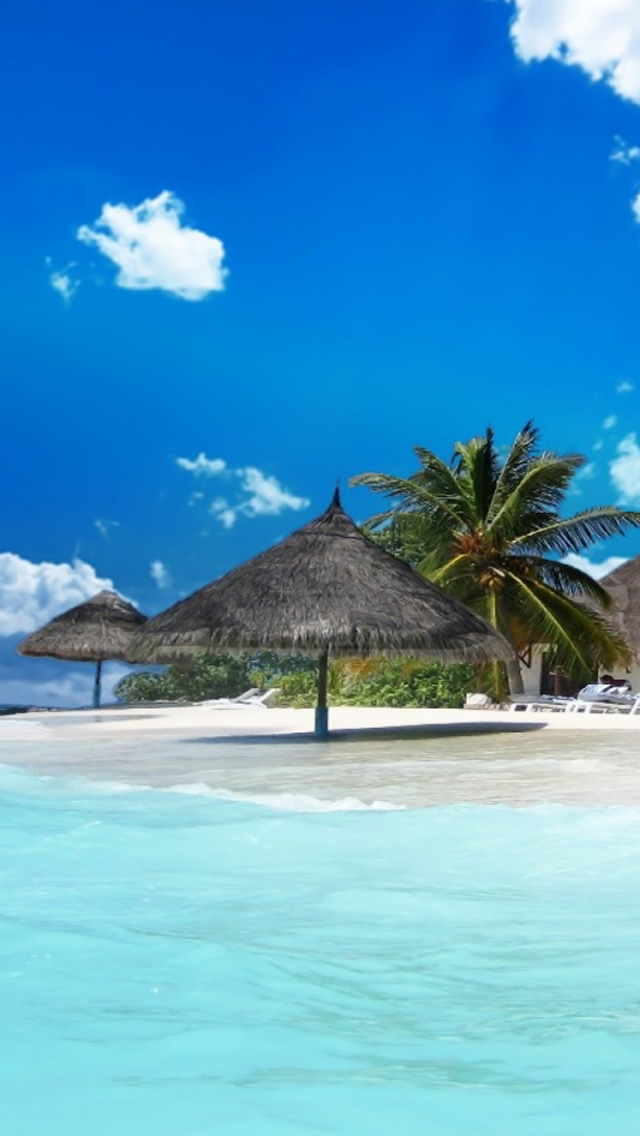 Tropical Island Beach HD Wallpaper For iPhone