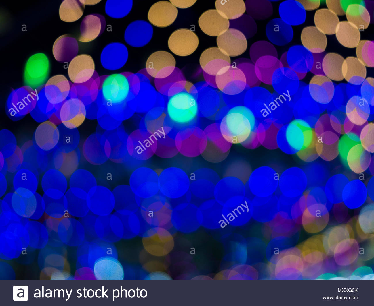 Abstract Image Of Unfocused Multicolored Lights Shining In The