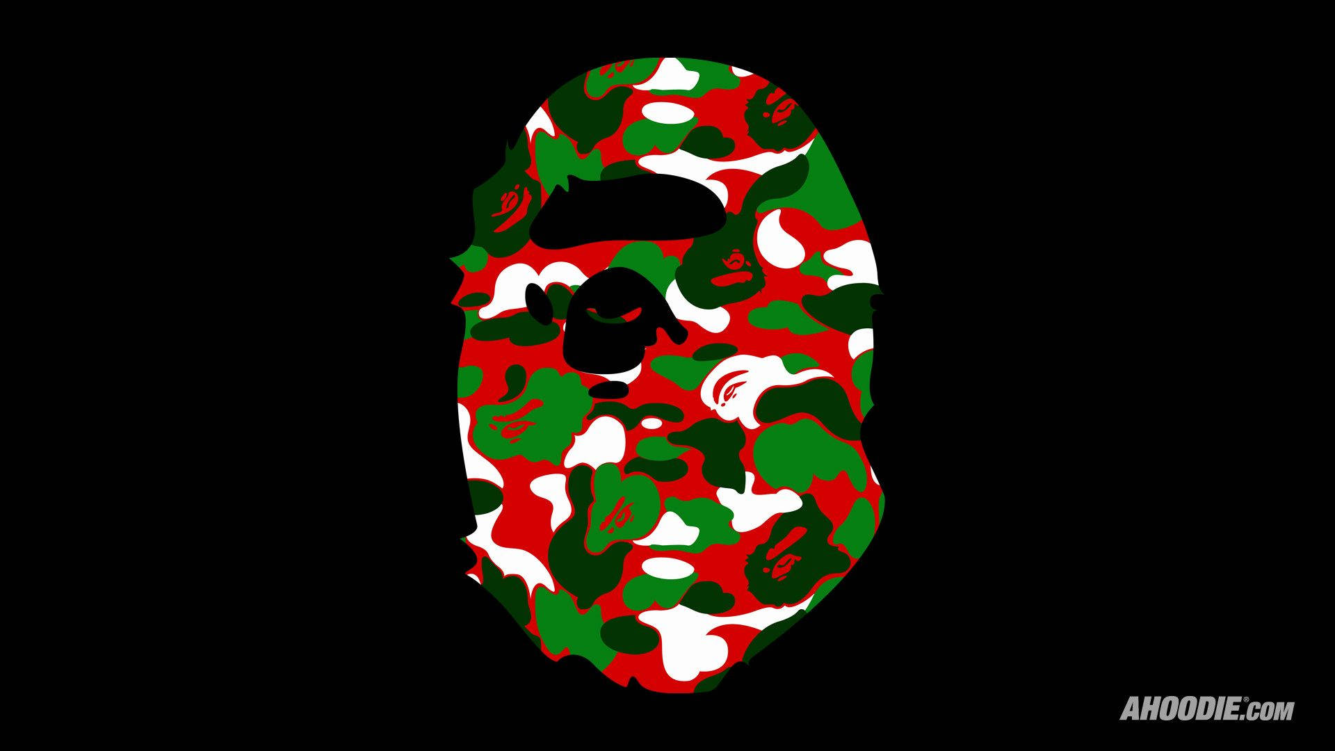 Bape Logo In Red And Green Camo Xrhtw6m2gw6z14o5 Wallpaper