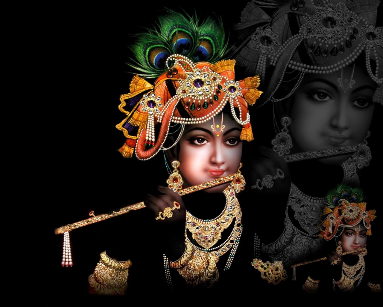 Free download Shri Krishna in Black Background HD Wallpapers