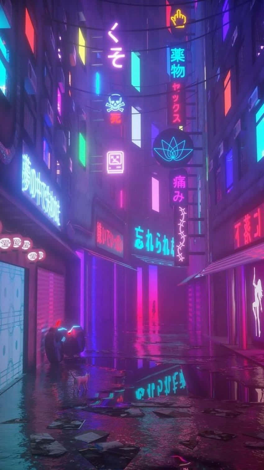 Lights Lines And Colors In A Neon City Aesthetic Wallpaper