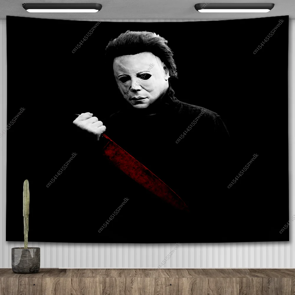 Halloween Michael Myers Tapestry Aesthetic Room Decoration Horror Movie Posters Wallpaper Party Cloths For Home