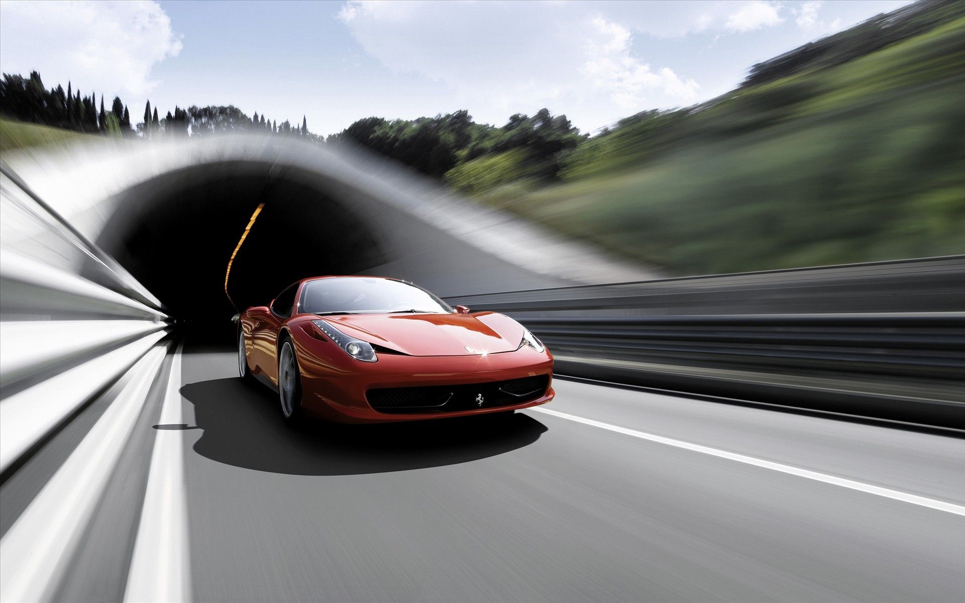 Ferrari Italia On Highway HD Widescreen Wallpaper Sportcar Sa