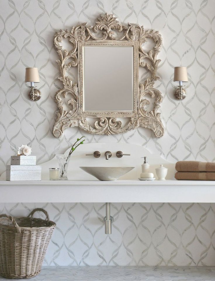 Marble That Looks Like Wallpaper Bathroom