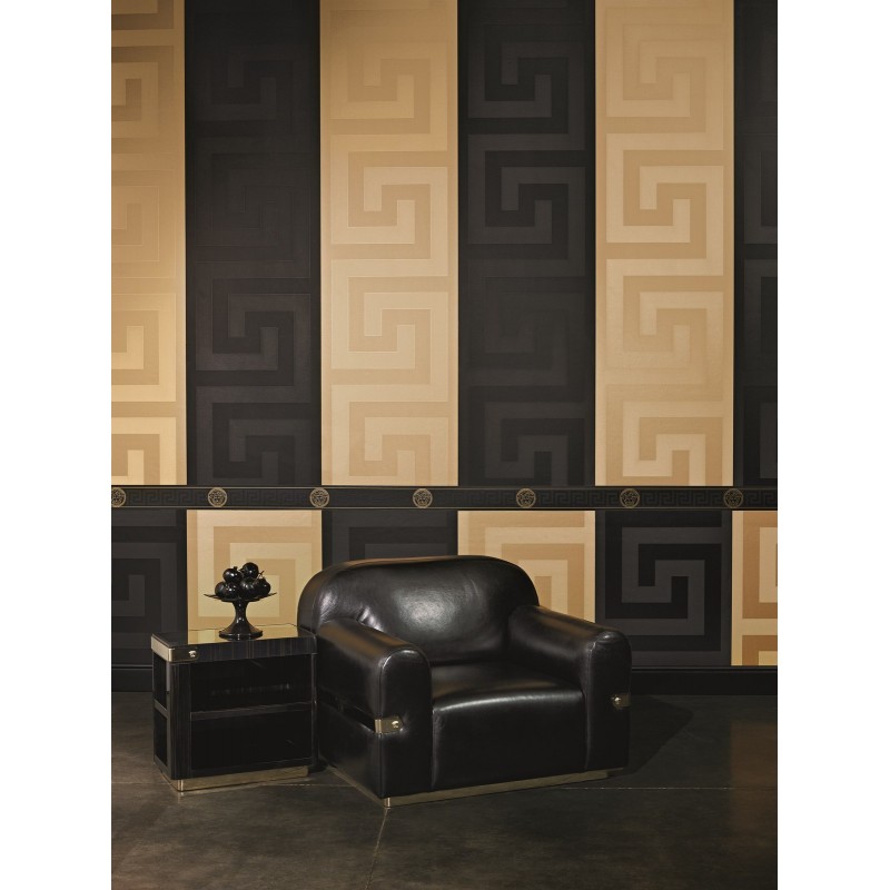 Home Versace Greek Key Gold Luxury 70cm Wallpaper By As