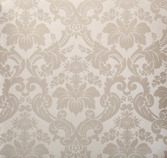 Damask Wallpaper Grey Traditional By