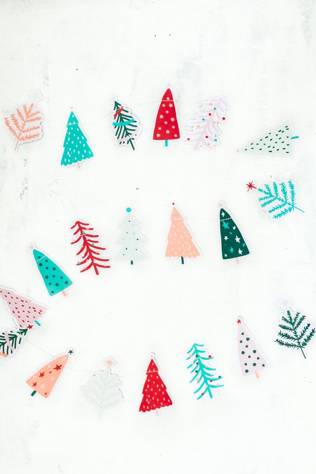 Colorful Christmas Tree Banner Foot from Ellies Party Supply