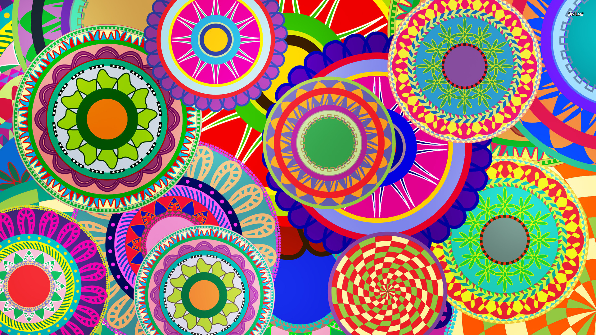 Colorful Floral Design Wallpaper Vector