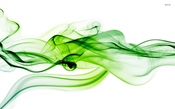 Green Abstract Smoke Artwork White Background Curves